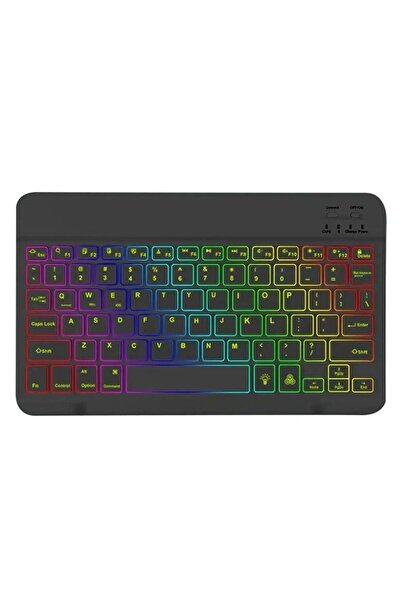 Alfa MEC Apple Ipad 9. 8. 7. Nesil 10.2" 2021 Uyumlu Aydınlatmalı Kablosuz Bluetooth Klavye+mouse Set