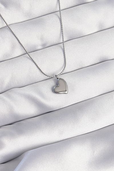 Skygo 316L Steel Silver Color Minimal Heart Design Necklace - Tj-Bko8925