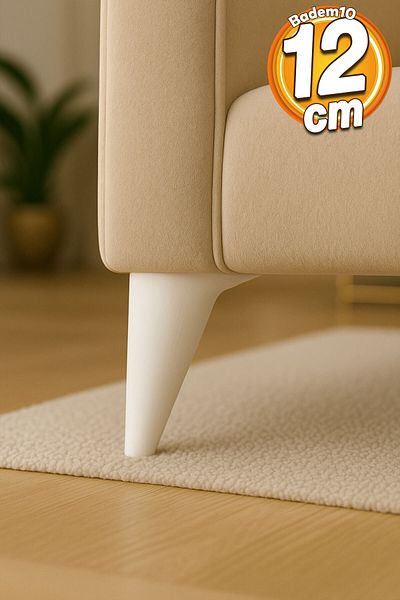 Badem10 Picioare Mobilier 12 cm Culoare Albă Picioare Masă Masă de cafea Canapea Baza Masă Fotoliu Modele Picioare