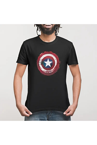 Built By Crazy Captain America Icon Distort Unisex T-Shirt
