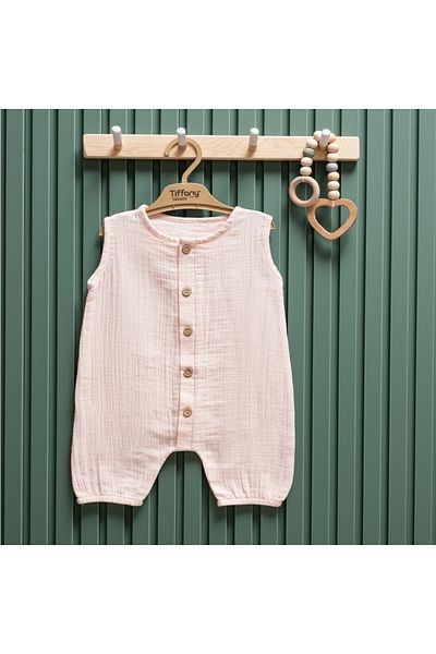 Tiffany Baby Baby Muslin Theme Half Sleeve Long Jumpsuit 26091