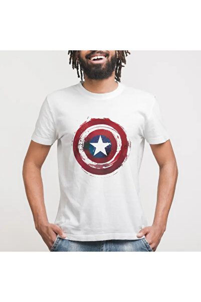 Built By Crazy Captain America Icon Distort Unisex T-Shirt