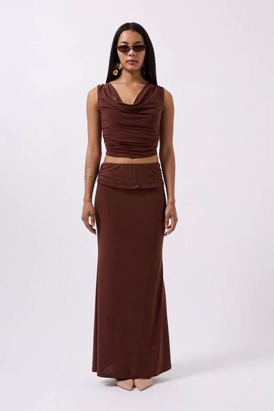Butik Fold Waist Detail Maxi Skirt