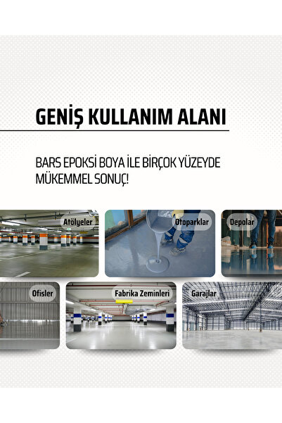 BARS 630 Epoksi Zemin Ve Duvar Boyası - Solventsiz, Çift Bileşenli, Yüksek Dayanımlı Boya, İç Mekanlar