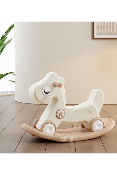 FULLJOY 2-in-1 Rocking Horse for Toddlers with Detachable Balance Board and Footrest