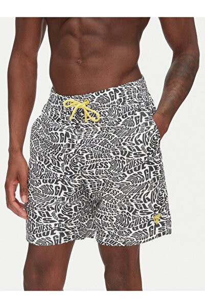 Guess Swimtrunk Medium Distorted 100 Men's Black Swimsuit F5Gt04Wg2D2-Pj0V