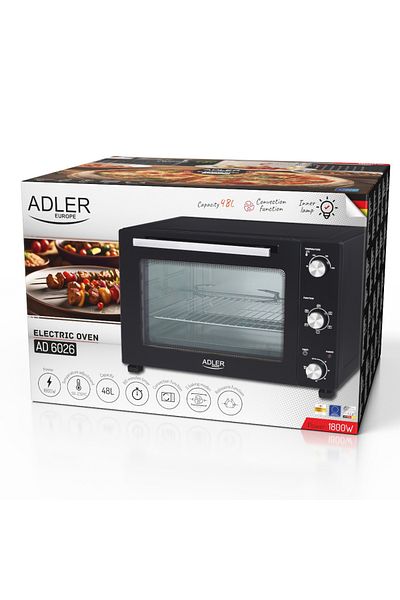 adler Ad6026 Electric Oven, Convection, Rotisserie, 48l, Thermostat 90c-230c, 1800w