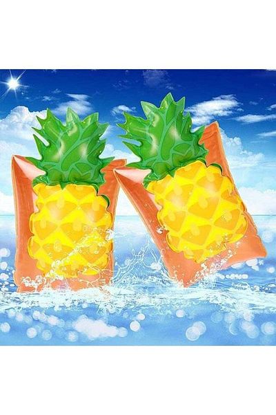 fulina Fruit Pattern Swimming Armbands, 2 Pairs, Inflatable Water Wings, Suitable for Children's Swimming