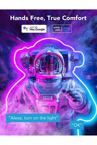 Govee RGBIC Neon Rope Light, 10ft LED Strip Lights, Music Sync, DIY, Works with Alexa & Google