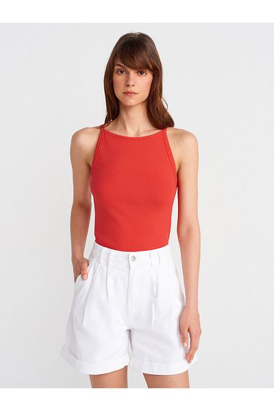 Dilvin 21055 Strappy Tank-Red
