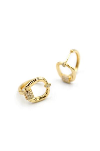 NOVAHAVEN أقراط مرصعة بالأحجار - ذهبي