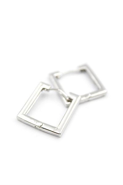 Royaleks Square Hoop Earrings - Silver