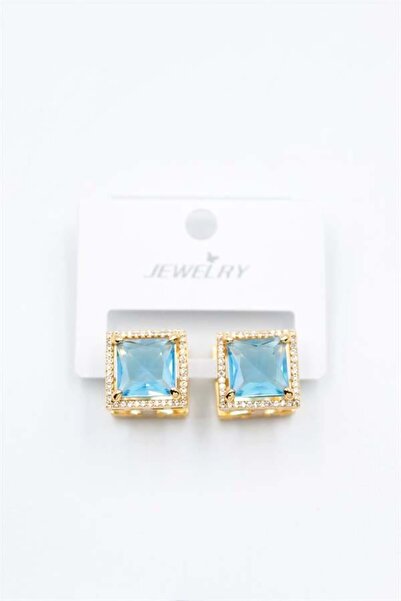 teknoparkx Square Jewelled Earrings - Turquoise