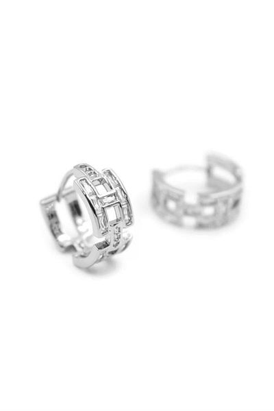 Royaleks H stone earrings - silver