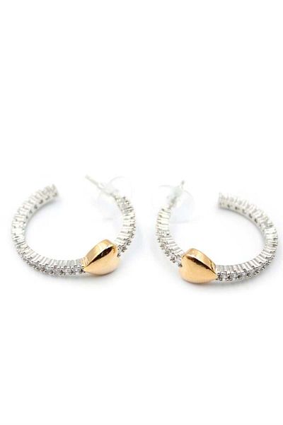 MR RZN STORE Heart Hoop Earrings - Silver