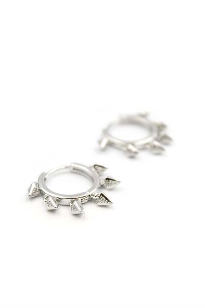 Royaleks Hanging Hoop Earrings - Silver