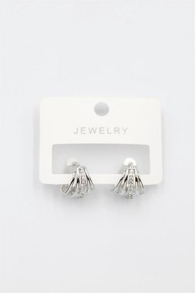 MR RZN STORE Jewelled Earrings - Silver