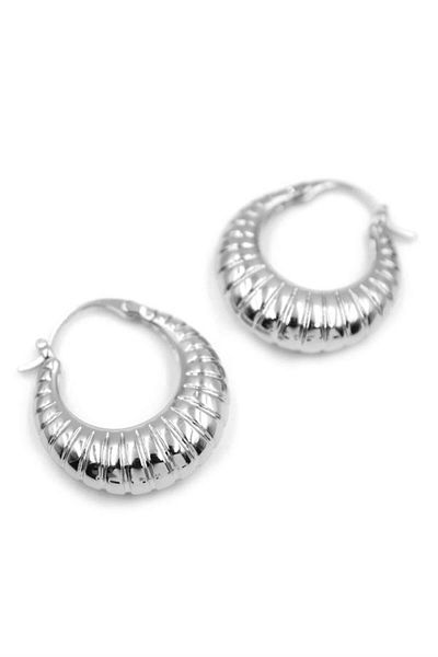MR RZN STORE Hoop Earrings - Silver