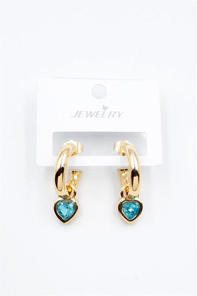 Royaleks Heart Hoop Earrings - Turquoise