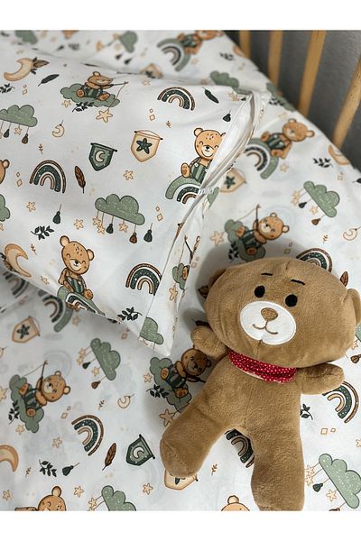 Ozz Baby Animal Themed Zippered Cotton Duvet Cover - 100% Cotton 100X150 Kids & Baby