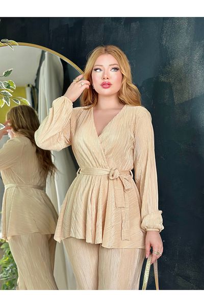 stcococix since 1990 Krovave Plisse Bluz Pant Suit