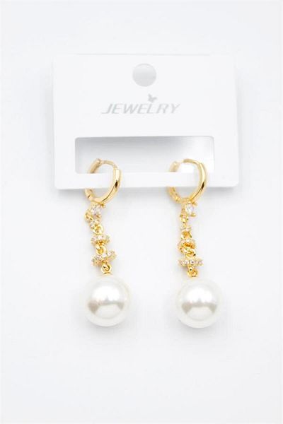 MR RZN STORE Jewelled Pearl Earrings - Gold
