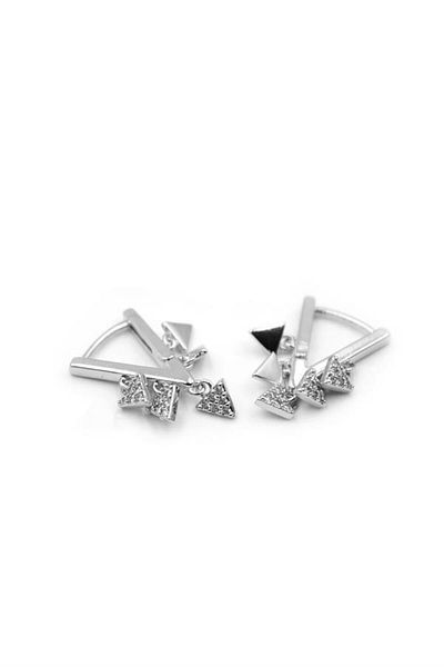 Royaleks Triangle Dangle Earrings - Silver