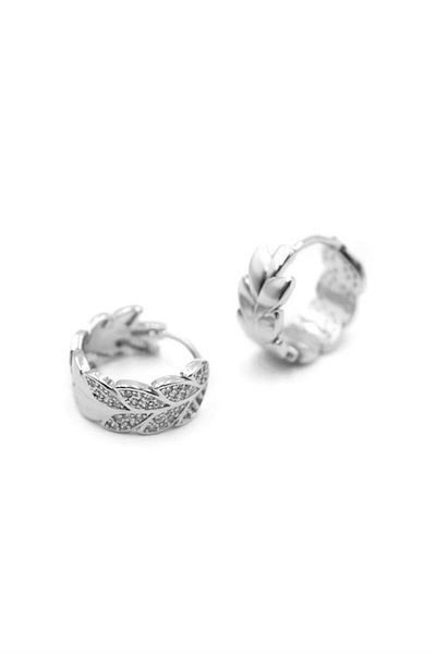 MR RZN STORE Jewelled Hoop Earrings - Silver