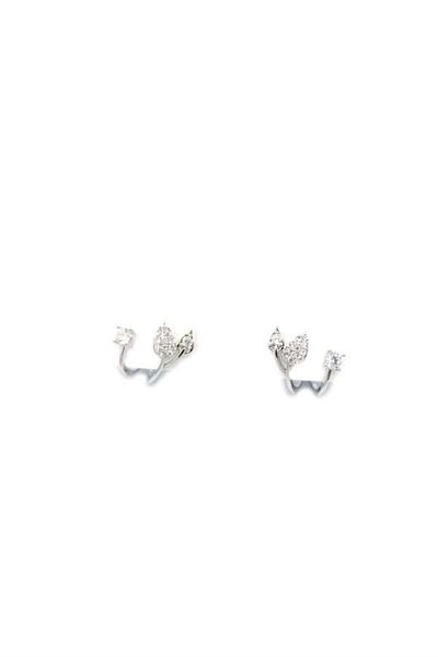 MR RZN STORE Silver Needle Leaf Earrings - Silver