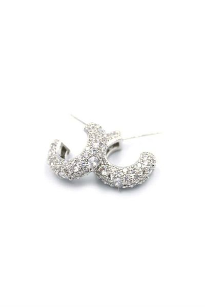Royaleks Jewelled Hoop Earrings - Silver