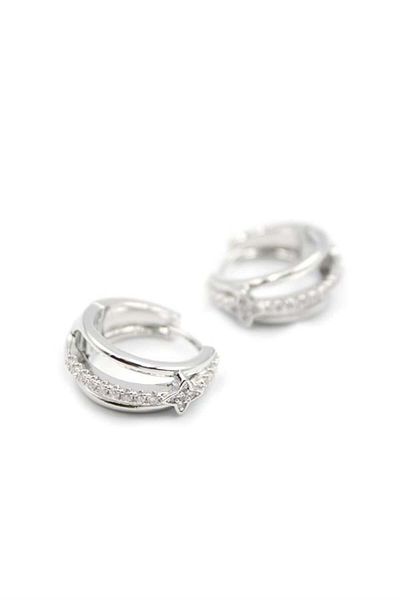 Royaleks Jewelled Hoop Earrings - Silver