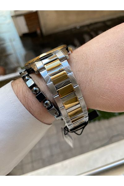 Reward Men's Wrist Watch Steel Cord Silver Color Waterproof Bangle Gift