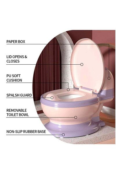 Yelajoy Toddler Potty Training Toilet,Sturdy Non-Slip Design,Removable PVC Soft Seat,Pink