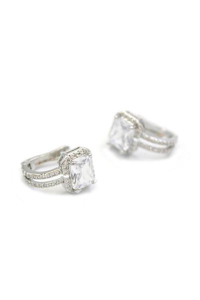 MR RZN STORE Jewelled Earrings - White