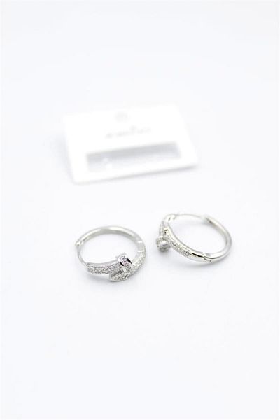 MR RZN STORE Jewelled Stud Earrings - Silver