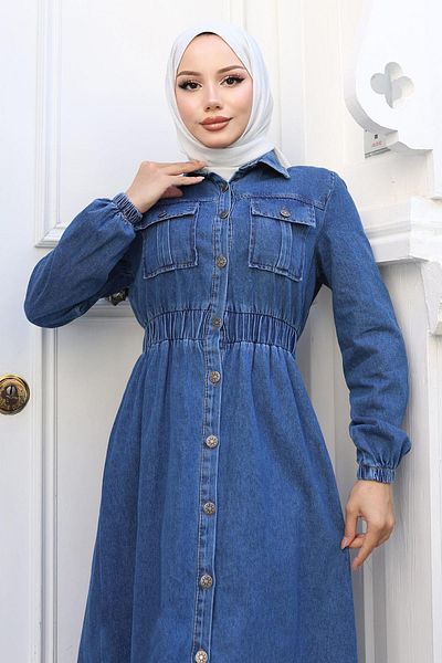 Modamihram Elastic Waist Jeans Ferace Light Blue 19228