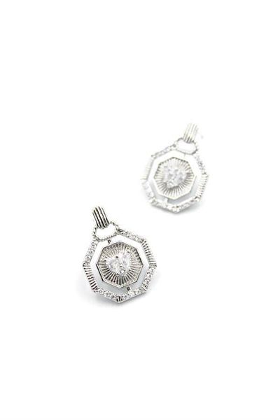 MR RZN STORE Jewelled Earrings - Silver
