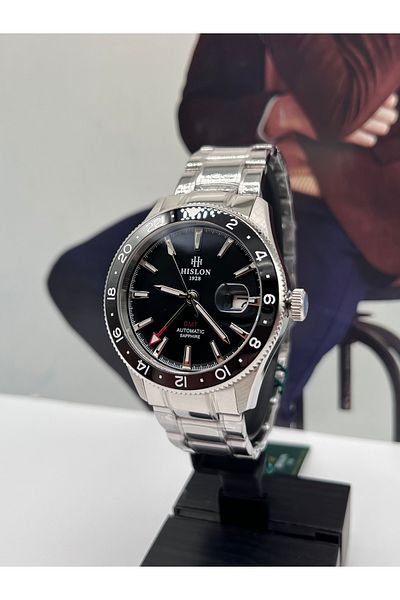Hislon Automatic Gmt Men's Wristwatch 10 Atm Waterproof