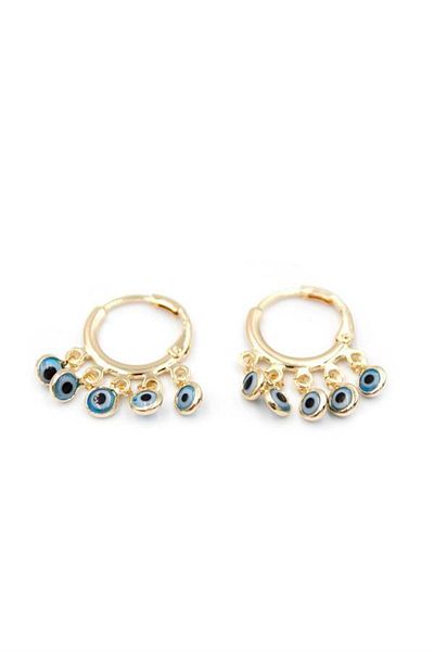 Royaleks Evil Eye Beaded Earrings - Gold