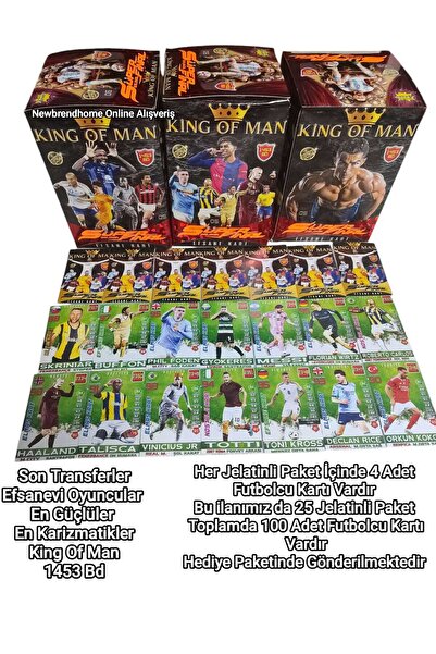 Emrah Gültekin Zidao King Of Man Süper Final 25 Jelatin 100 Futbolcu Kartı Hediye Oyuncak Ve Şekerli Paket