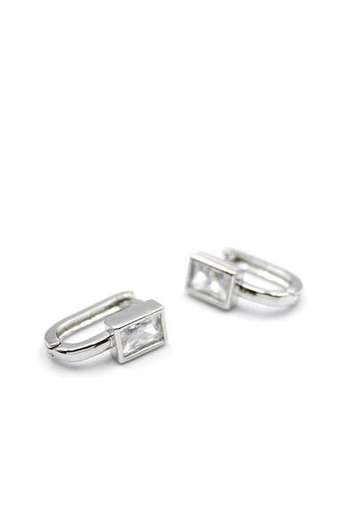 MR RZN STORE Jewelled Earrings - Silver