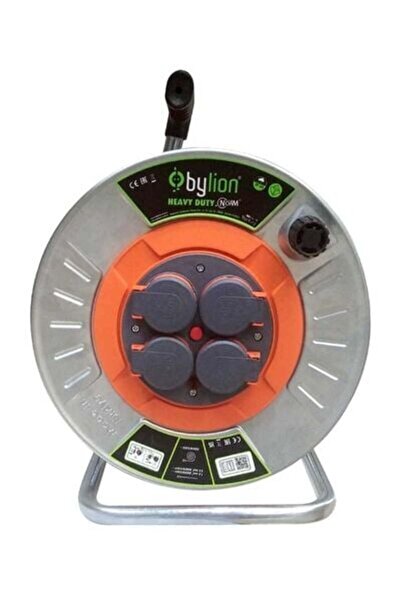 Bylion SEYYAR AÇIK MAKARA TURUNCU KABLO 50 metre 3x2,5mm MMP-50325-F Metal Gö...
