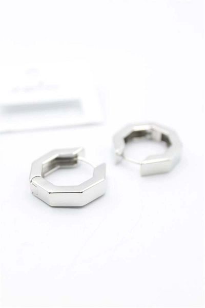 MR RZN STORE Octagon Earrings - Silver
