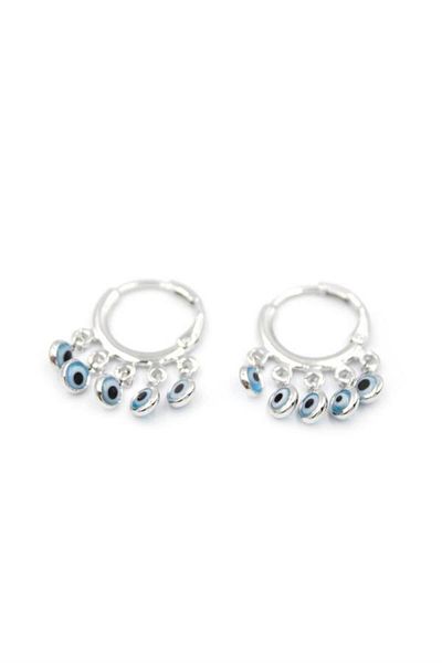 MR RZN STORE Evil Eye Beaded Earrings - Silver