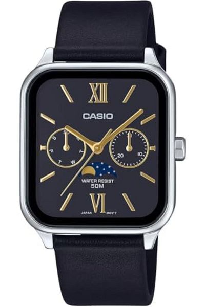 Casio Ladies Watch Black Dial Silver Band