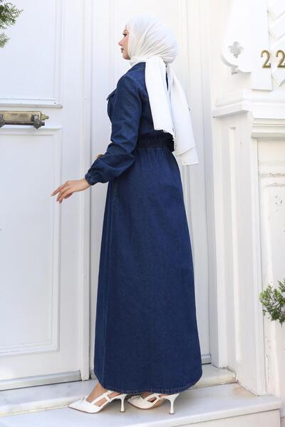 Modamihram Blugi cu talie elastică Ferace Dark Blue 19228