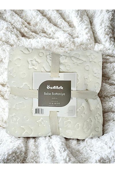 Özdilek Özdilek Cream Embos Plush Baby Blanket 100X120