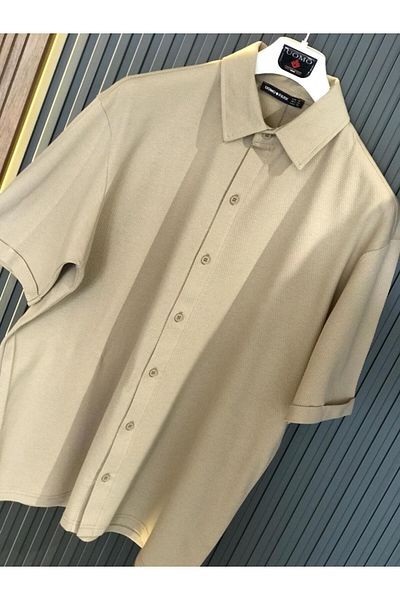 LACİVERTMEN 2724 Honeycomb Single Jersey Commlekfort Fit πουκάμισο με χαλαρή εφαρμογή