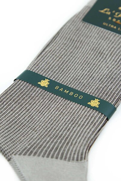 La Pescara Бежови чорапи с ивици, 6 чифта, ултра луксозни мъжки чорапи от бамбук CRP308