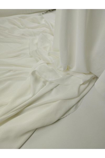 Kumaş Parça Voile-σχεδόν υφαντό σε λευκό χρώμα Πλάτος: 150 cm